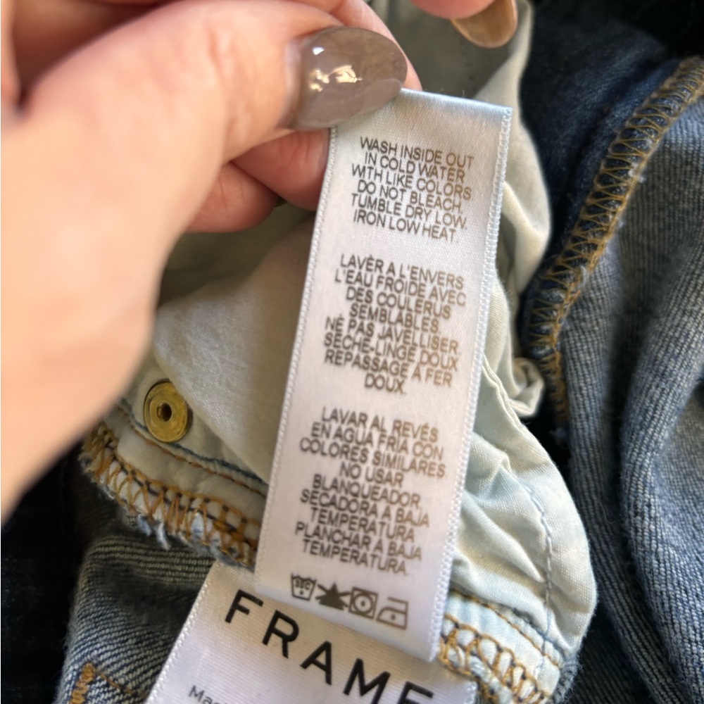 Frame Le Crop Mini boot jeans size 32 distressed at ankles EUC - Picture 10 of 11